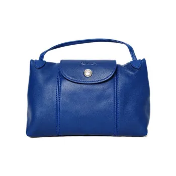LONGCHAMP Le Pliage Cuir Lambskin Messenger Bag Shoulder Bag Crossbody Bag Regular Women's Blue