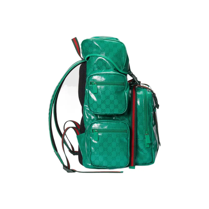 GUCCI Crystal Canvas With Leather Trim Backpack Regular Men's Green-3
