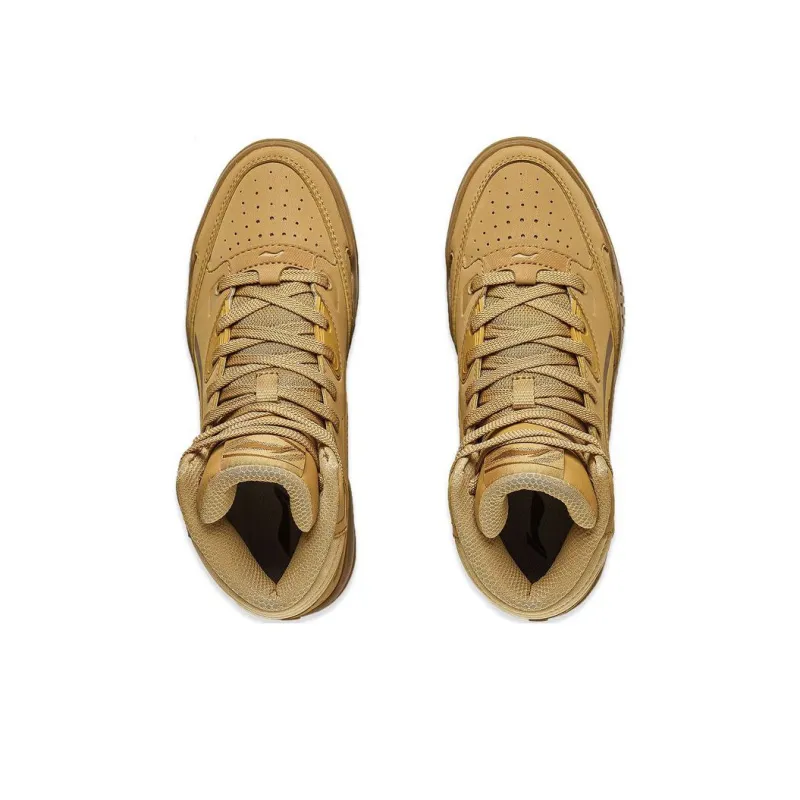 LiNing Mobara Slip Resistant, Abrasion Resistant, Breathable High Top Skateboard Shoes Men's Yellow-3