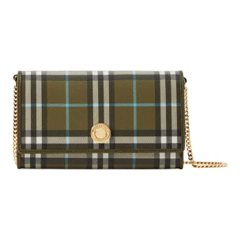 Burberry Polyurethane Wallet Women's Olive Green