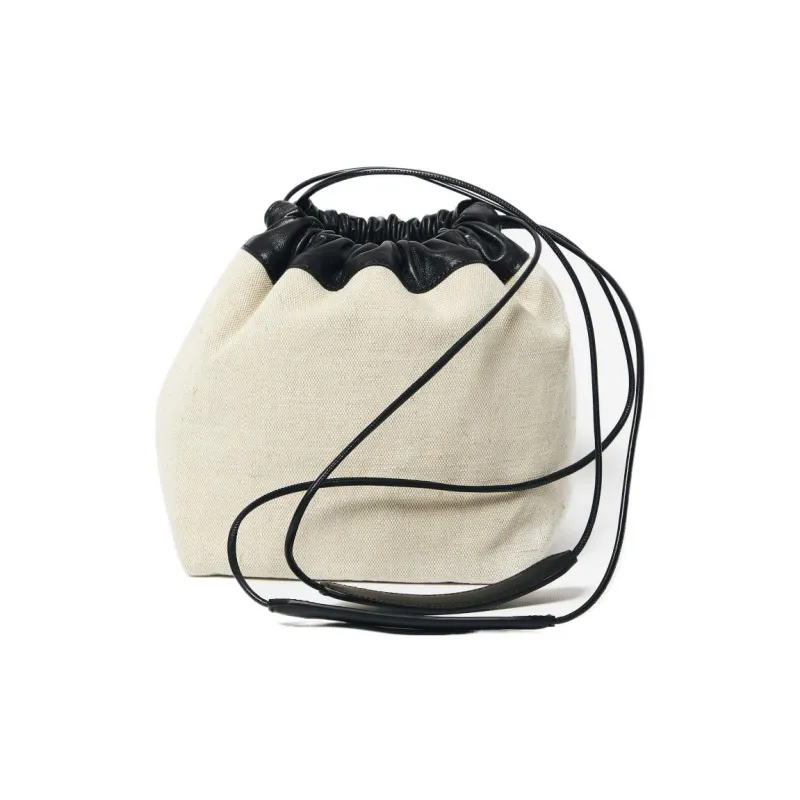 JIL SANDER Linen Canvas With Sheepskin Canvas Bag, Dumpling Bag, Shoulder Bag Women's-2