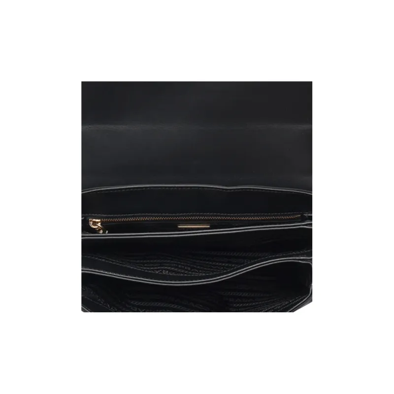 PRADA Cow Leather Shoulder Bag, Crossbody Bag Regular Women's Black-5