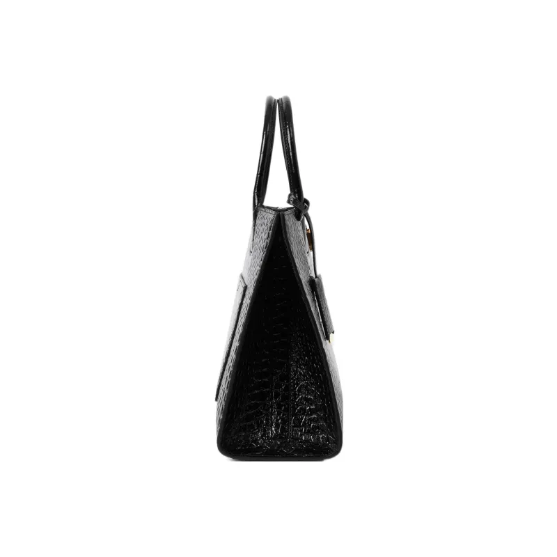 Burberry Frances Calfskin Tote Bag, Shopping Bag, Handbag Small Size Women's Black-1