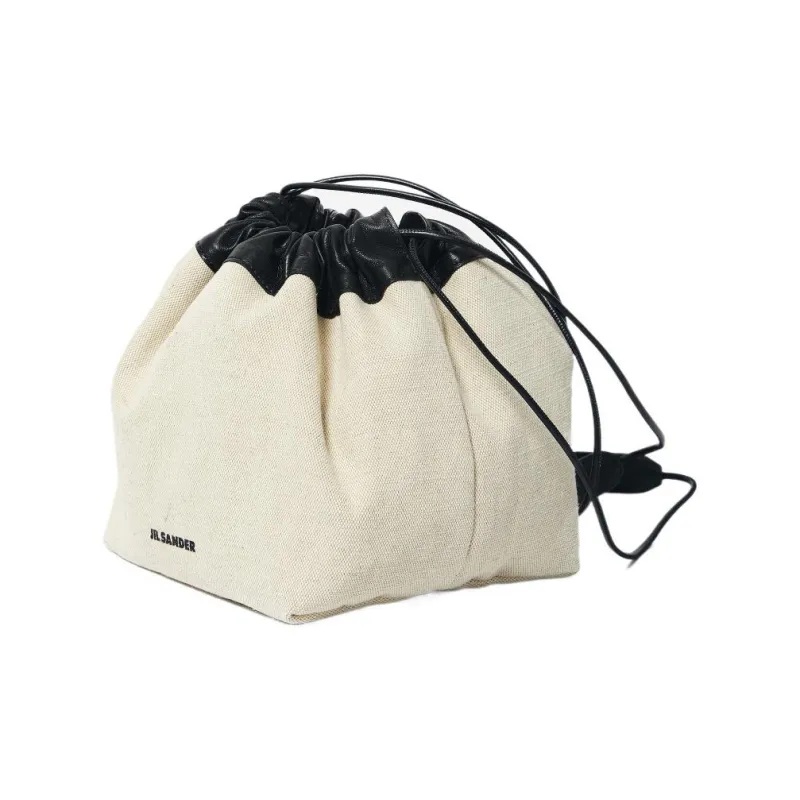 JIL SANDER Linen Canvas With Sheepskin Canvas Bag, Dumpling Bag, Shoulder Bag Women's-1