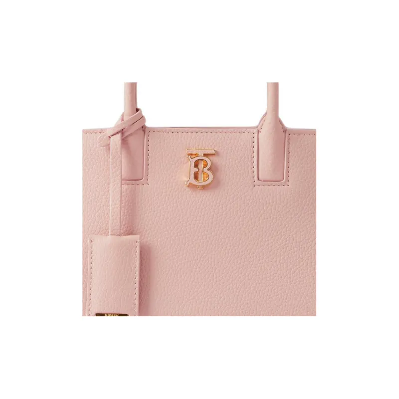 Burberry Calfskin Tote Bag Shopping Bag Handbag Mini Women's Dark Pink-4