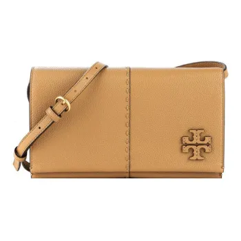 TORY BURCH McGraw Pebbled Leather Small Square Bag Shoulder Bag Crossbody Bag Regular Women's Brown