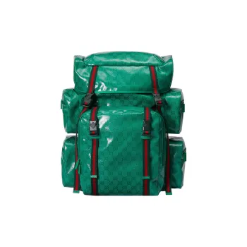 GUCCI Crystal Canvas With Leather Trim Backpack Regular Men's Green