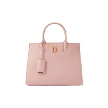 Burberry Calfskin Tote Bag Shopping Bag Handbag Mini Women's Dark Pink