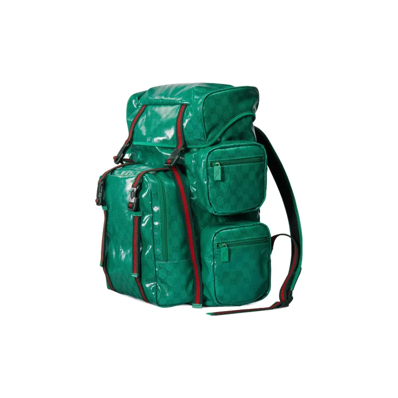 GUCCI Crystal Canvas With Leather Trim Backpack Regular Men's Green-1