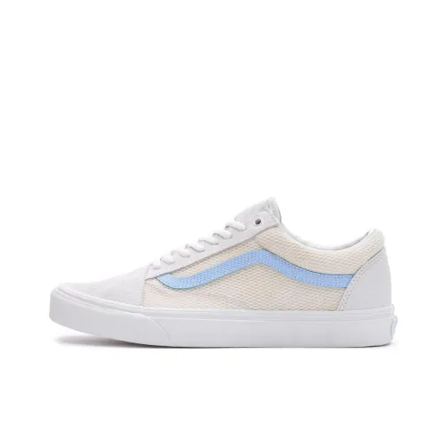 Vans Old Skool Anti-Slip Wear-Resistant Low-Top Skateboard Shoes Unisex White Blue