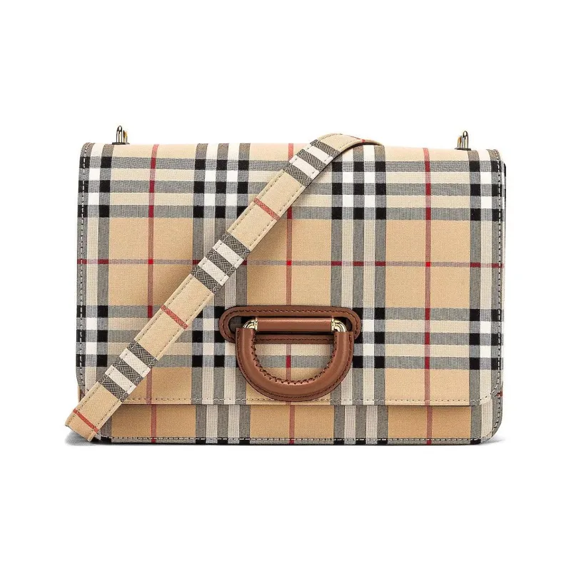 Burberry Canvas With Leather Shoulder Bag Crossbody Bag Women's Coffee-0