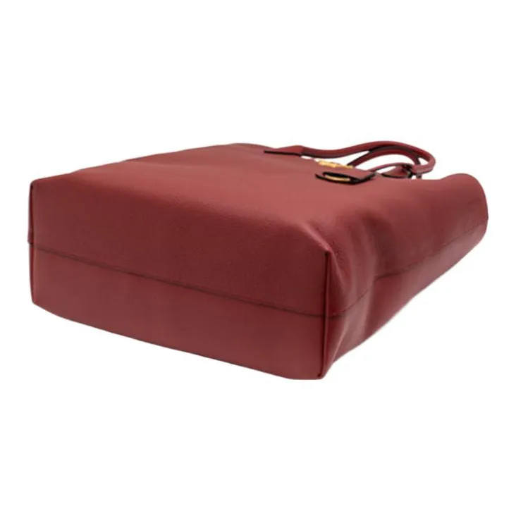 PRADA Cow Leather Tote Bag Shopping Bag Shoulder Bag Crossbody Bag Handbag Women's Red-4