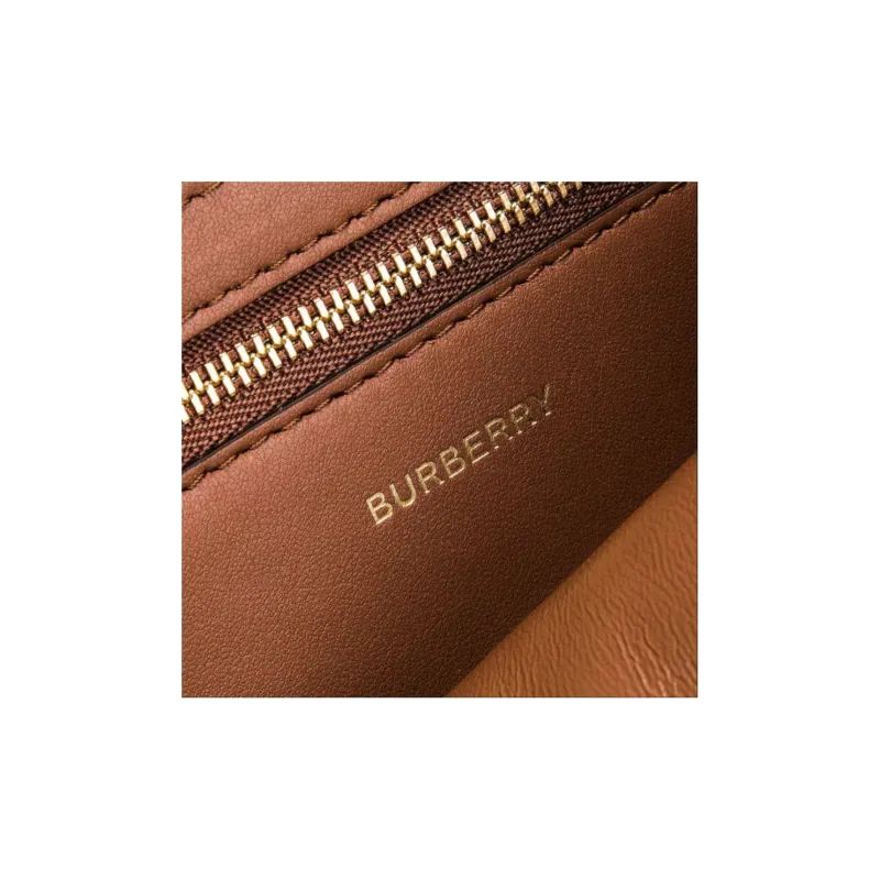 Burberry Canvas With Leather Shoulder Bag Crossbody Bag Women's Coffee-6