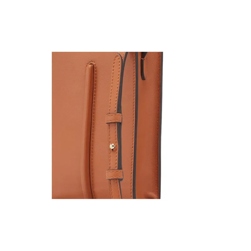 FENDI Fendigraphy Leather Cell Phone Pouch Men's Brown-4