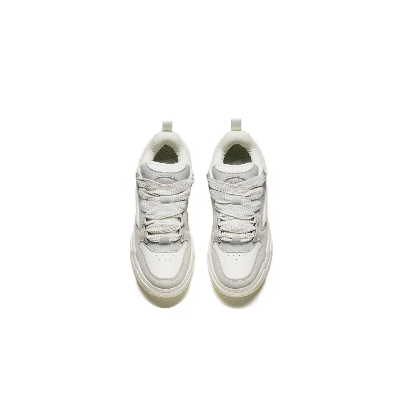Anta Micro Sugar Puffy Shoes Wear Resistant Low Top Skateboard Shoes Women's White Purple-2
