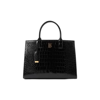 Burberry Frances Calfskin Tote Bag, Shopping Bag, Handbag Small Size Women's Black