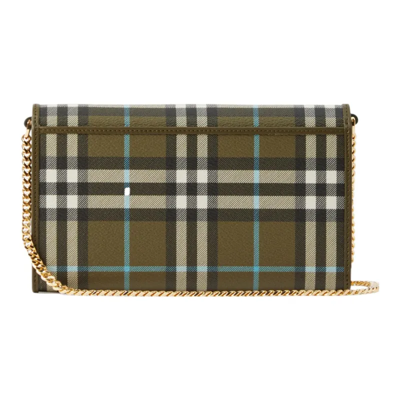 Burberry Polyurethane Wallet Women's Olive Green-2