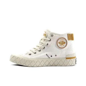 Palladium Palla Ace Anti Slip Wear Resistant High Top Skateboard Shoes Unisex Ecru