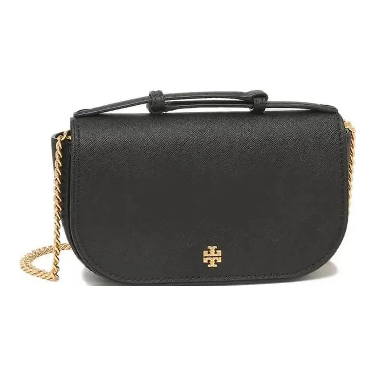 TORY BURCH Emerson Leather Crossbody Handbag, Shoulder Bag Women's Black-1