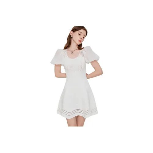 Caroline Short-Sleeved Dresses Women's White