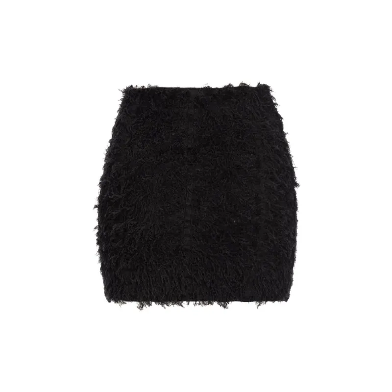 PINKO Salamandra Frayed Knitted Miniskirt-1