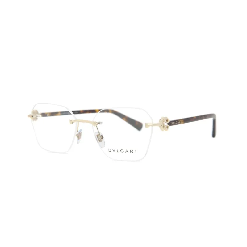 BVLGARI Metal Irregular Shape Eyeglass Frames Women's Brown-0
