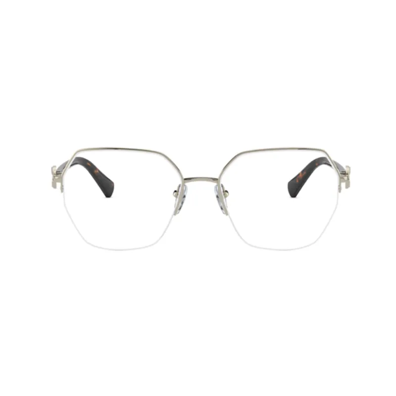 BVLGARI Metal Irregular Shape Eyeglass Frames Women's Brown-1
