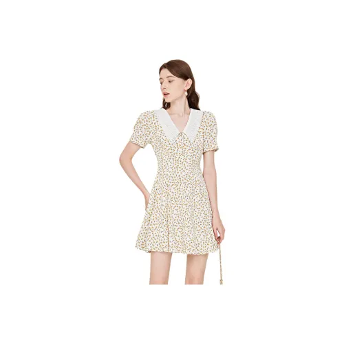 Caroline Short-Sleeved Dresses Women's Beige Yellow