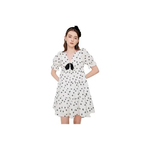 Caroline Short-Sleeved Dresses Women's Black/White