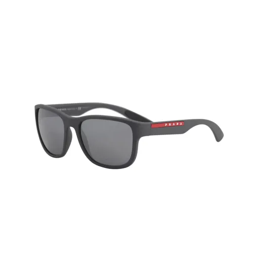 PRADA Plastic Irregular Shape Sunglasses Men's Black