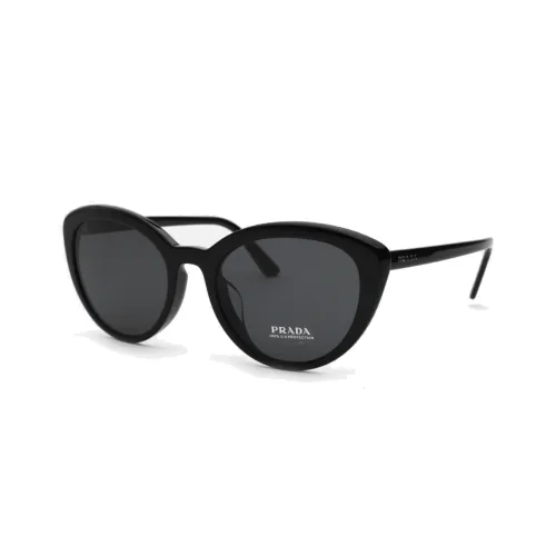 PRADA Acetate Irregular Shape Sunglasses Unisex Black