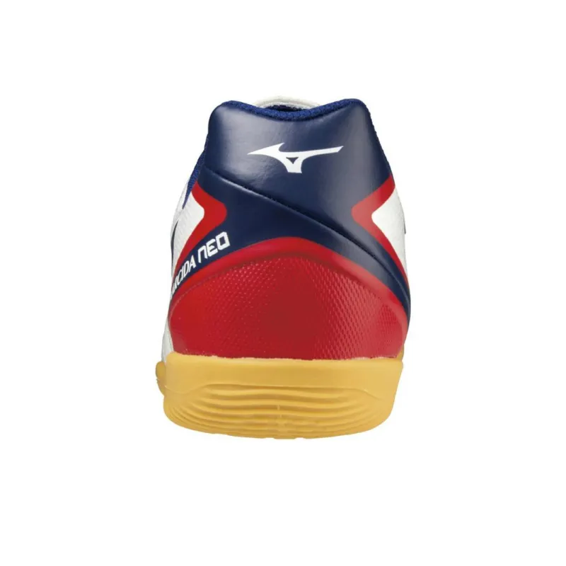 Mizuno Monarcida IC/IN Anti Slip Wear Resistant Soccer Shoes Men's White Red-3