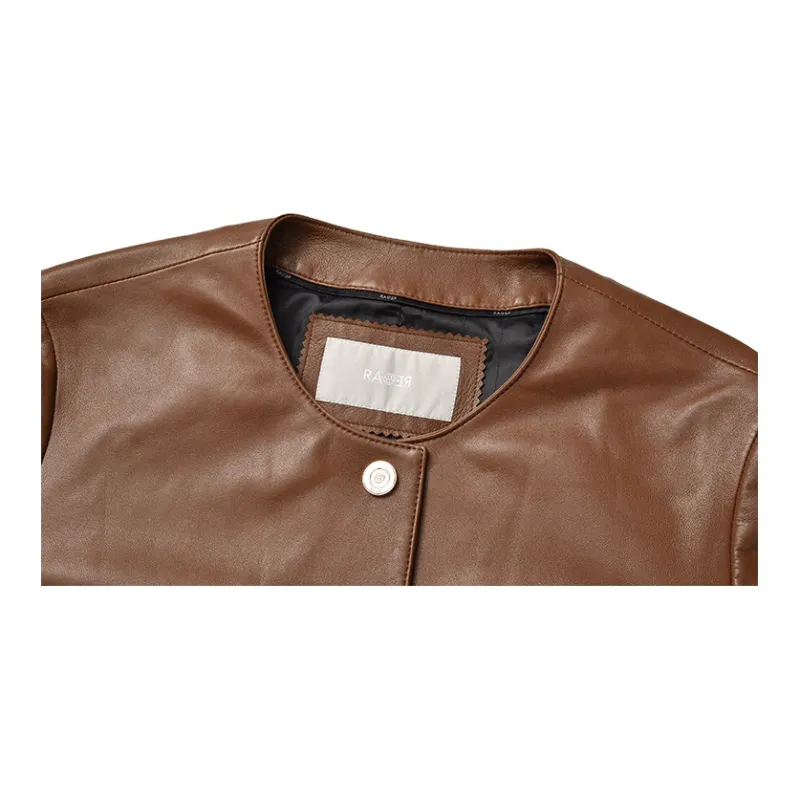RARE Leather Jacket Women's Light Brown-3