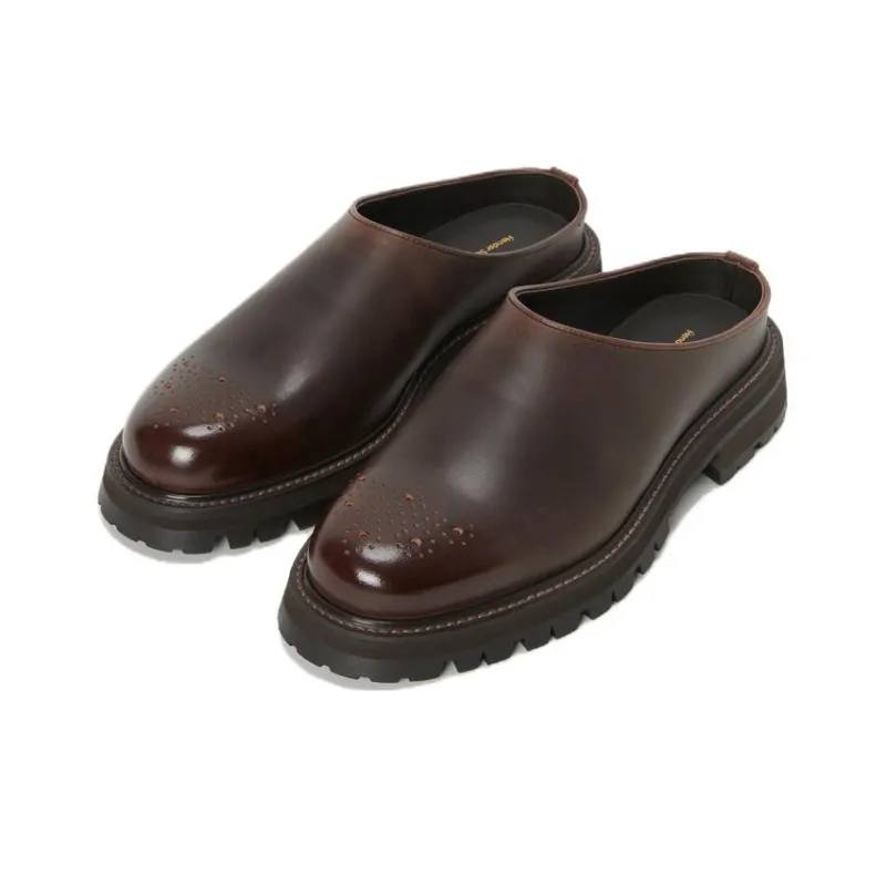 Hender Scheme Commando Wrap-toe Slippers Men's Brown-1