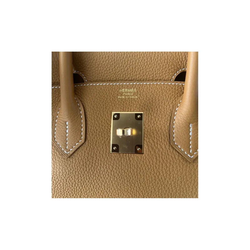 HERMES Birkin Togo Calfskin Birkin Bag Handbags Regular Women's 21 Naturel-Sable Light Tea Brown-5