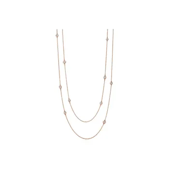 TIFFANY & CO. 18K Rose Gold Diamonds Necklaces Women's Rose Gold