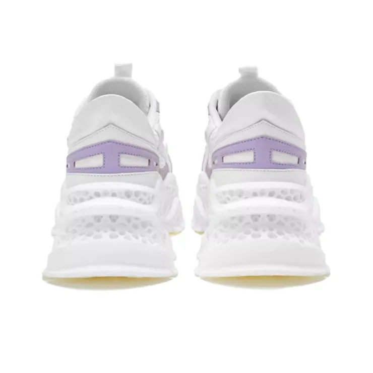 Cabbeen 4D Printer Mecha Cushioning Anti-Slip And Wear-Resistant Low-Top Chunky Sneakers Women's White Purple-2
