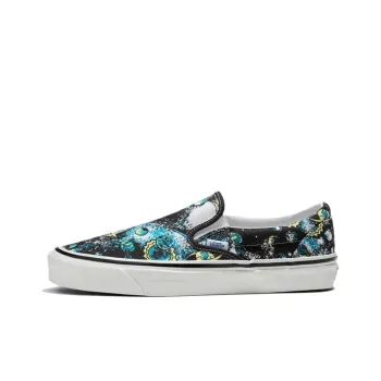 Vans Slip-on Non-slip Breathable And Wear-resistant Low-Top Skateboard Shoes Unisex Black White Blue