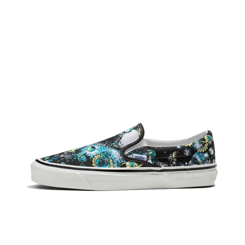 Vans Slip-on Non-slip Breathable And Wear-resistant Low-Top Skateboard Shoes Unisex Black White Blue-0