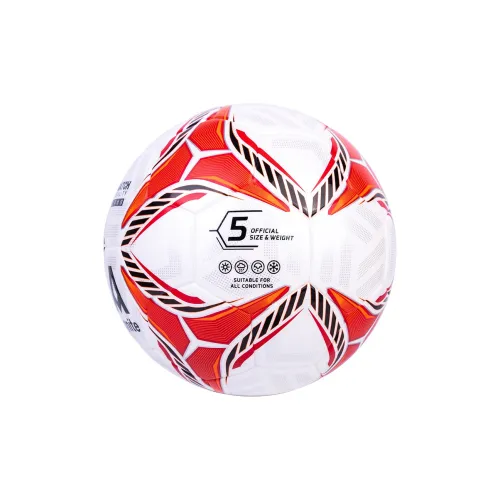 Deli Size 5 Soccer PU Seamless Thermal bonding Unisex Silver Red