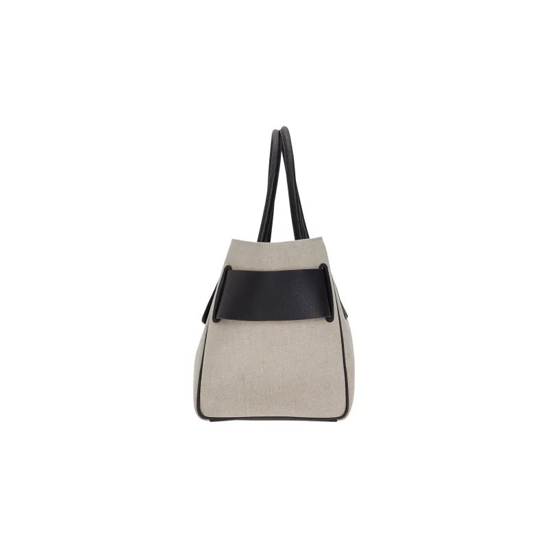 BOYY Canvas With Calfskin One Shoulder Handbags Regular Women's Gray White-3