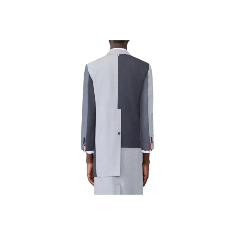 THOM BROWNE Colour block Double breasted Coat-1