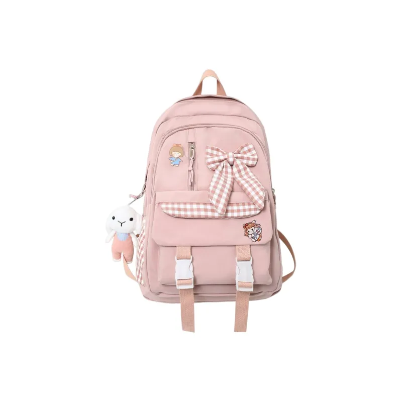 MARKANGARO Nylon Backpack Medium Size Women's Blue/Pink-8