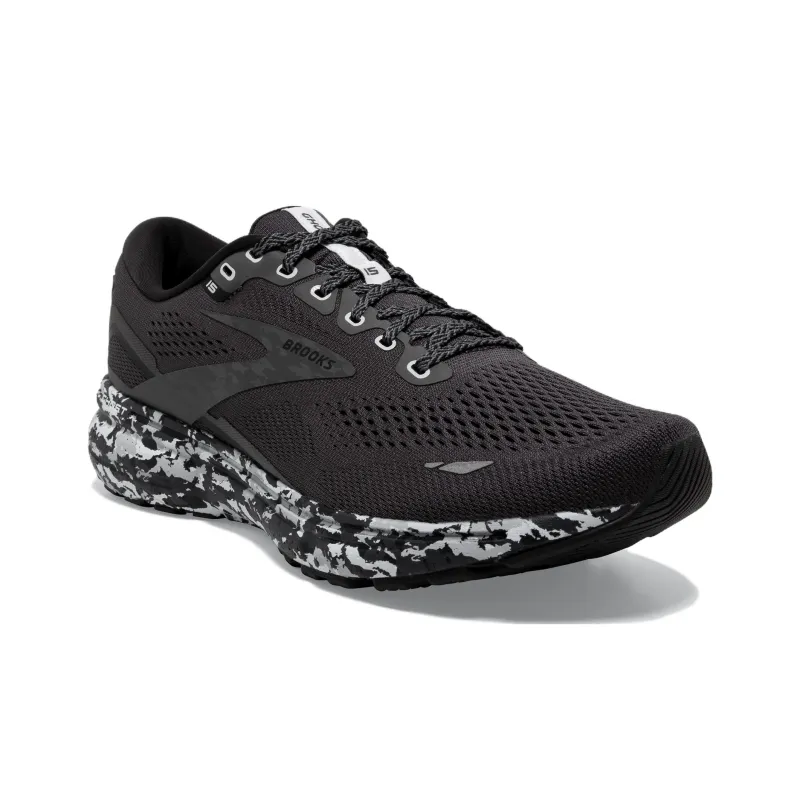 Brooks Ghost 15 Cushioning Wear Resistant Low Top Running Shoes Men's Black-2