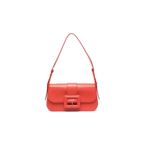 BALLY Calfskin Handbag Shoulder Bag Women's Sunset Orange