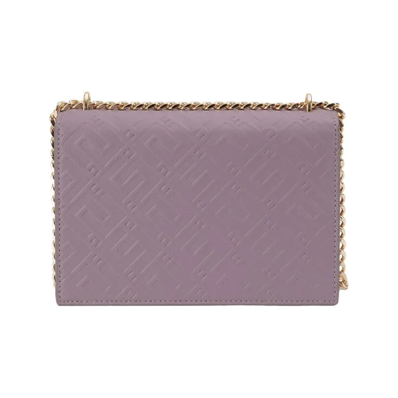 Elisabetta Franchi Patched Synthetic Leather Crossbody Bag Shoulder Bag Small Size Women's Purple-2