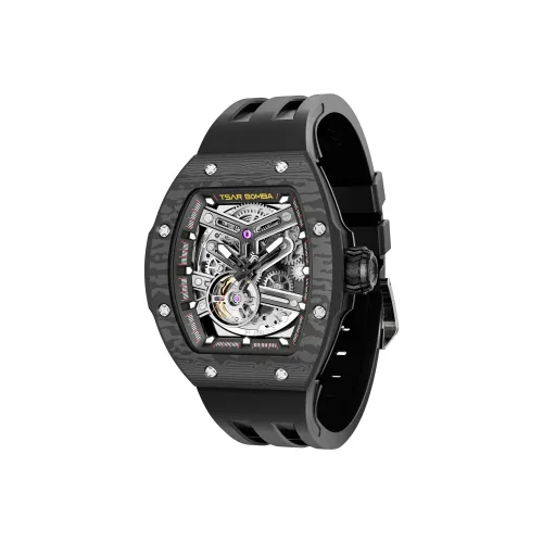 TSAR BOMBA Break-Collection Mechanical Movement Watch Men's Watches Cut-Out Dial Quick-Release Carbon Fiber