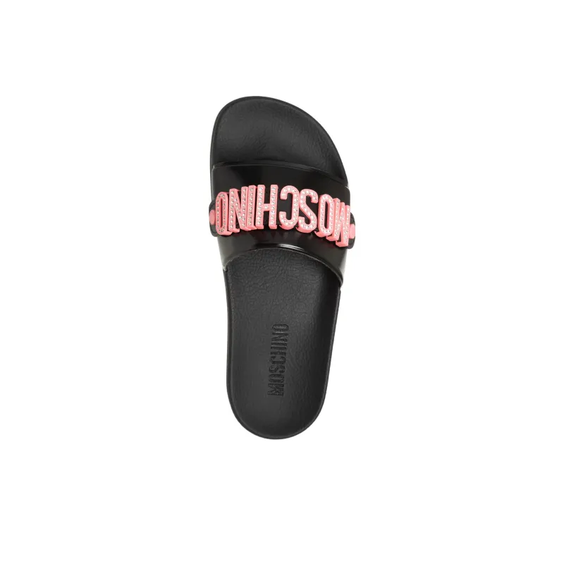 MOSCHINO Slide Slippers Women's Black-3