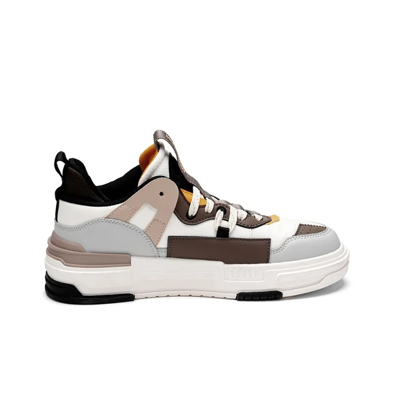 ZHONGGUOHANGTIANBOWUGUAN x Warrior Mid Top Skateboard Shoes Men's Beige Gray Brown-2