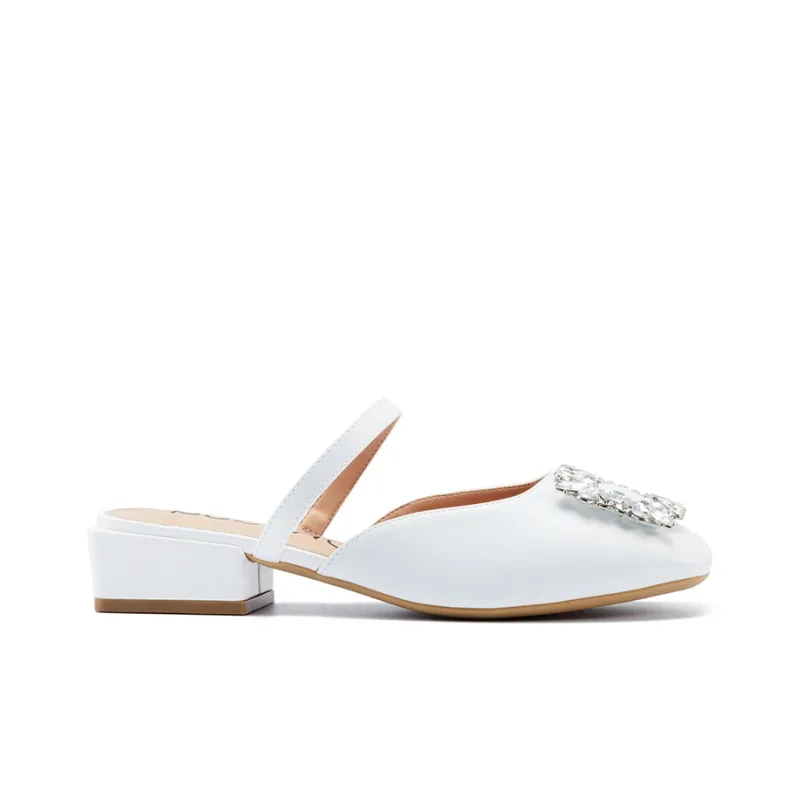 Honey GIRL Slip Resistant Wrap toe Slippers Women's White-1